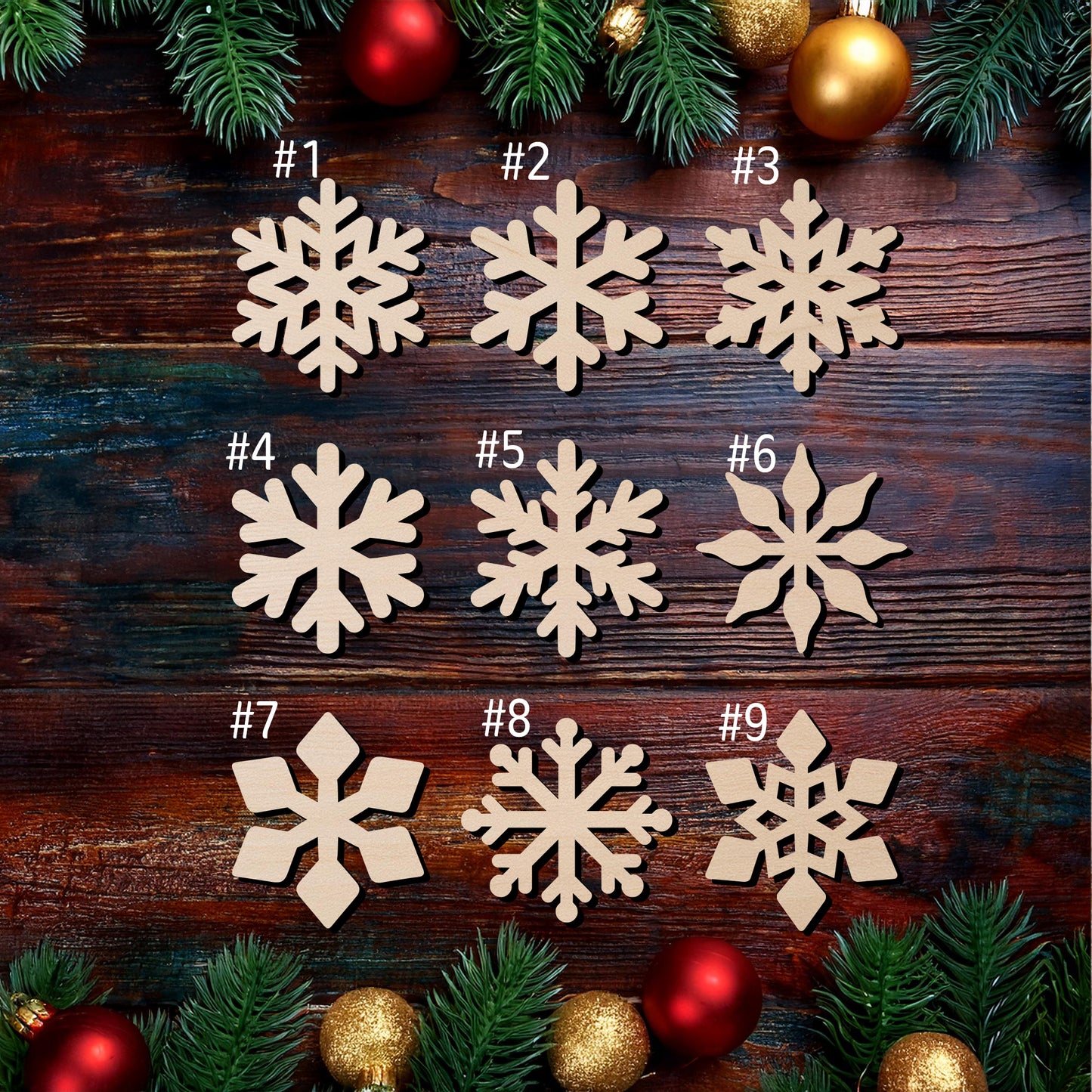 Snowflake Wooden Christmas unfinished Ornate Decorative Laser Cut Shapes