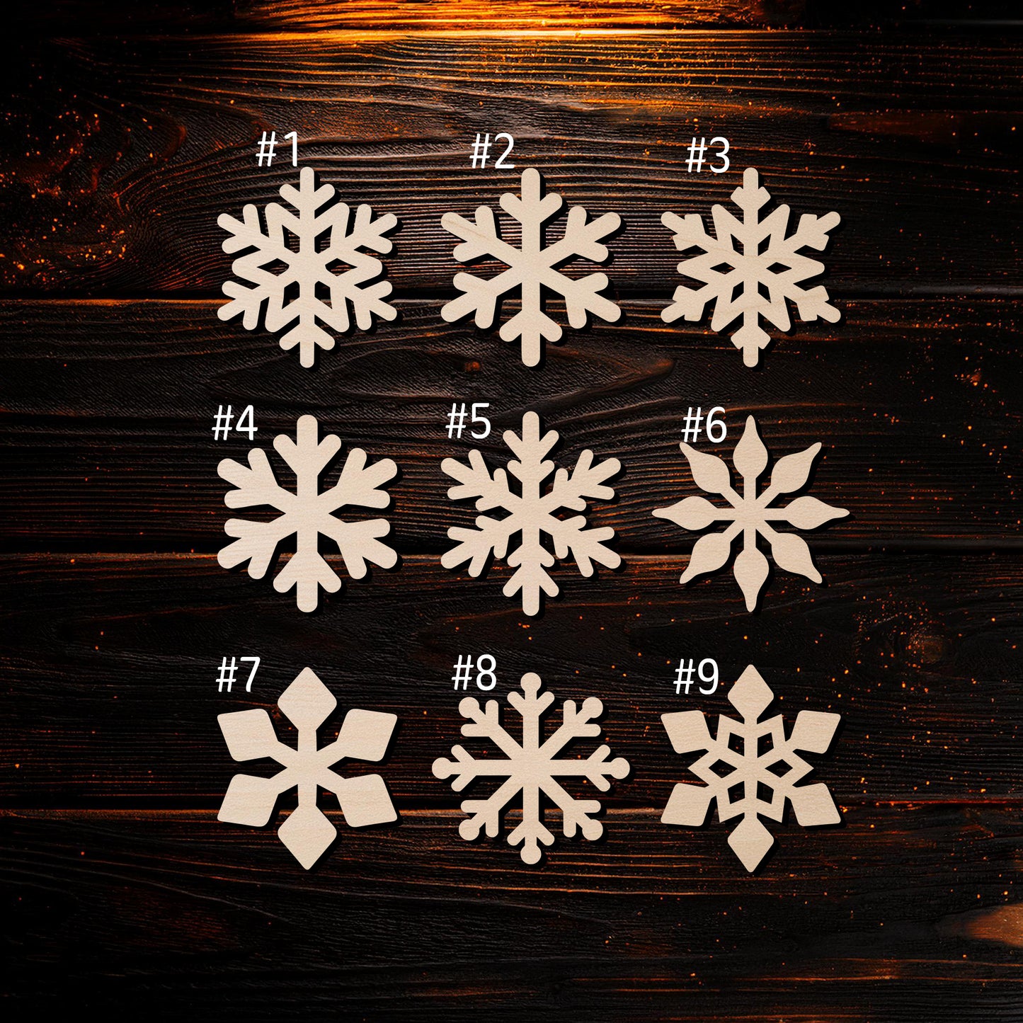 Snowflake Wooden Christmas unfinished Ornate Decorative Laser Cut Shapes