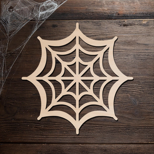 Spider web cutout unfinished Wooden shape