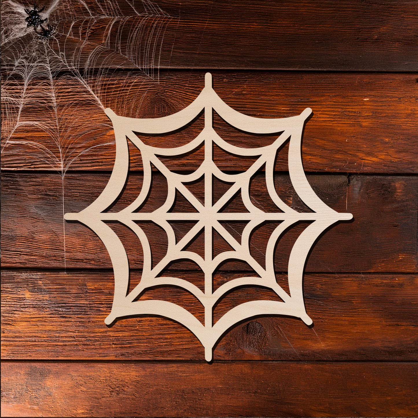 Spider web cutout unfinished Wooden shape