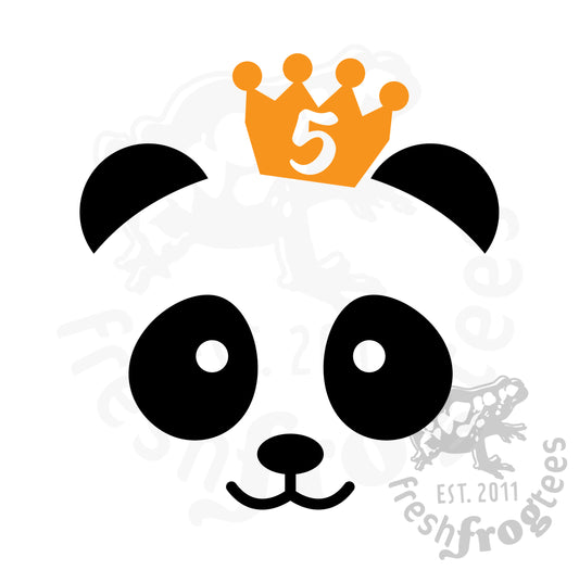 5th birthday panda SVG vector illustration fifth