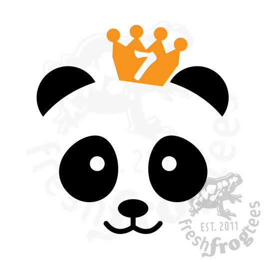 7th birthday panda SVG vector illustration Seventh