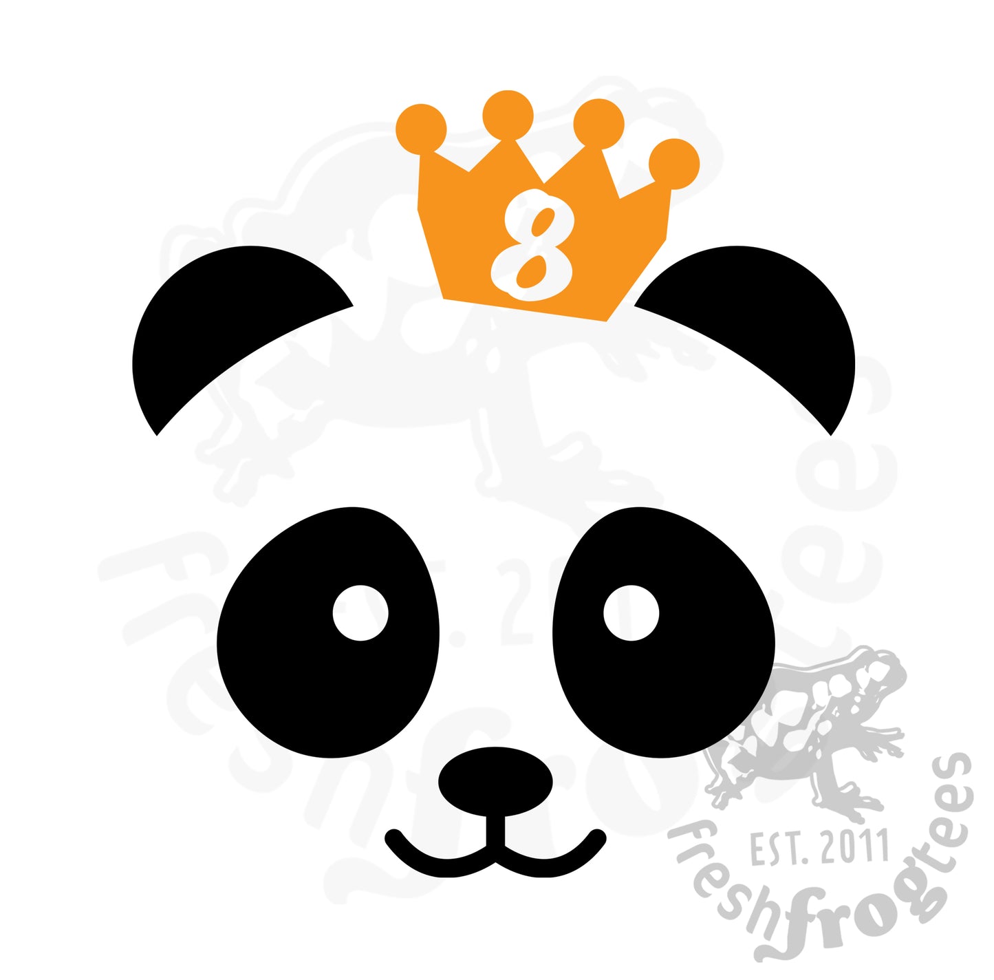 8th birthday panda SVG vector illustration Eighth