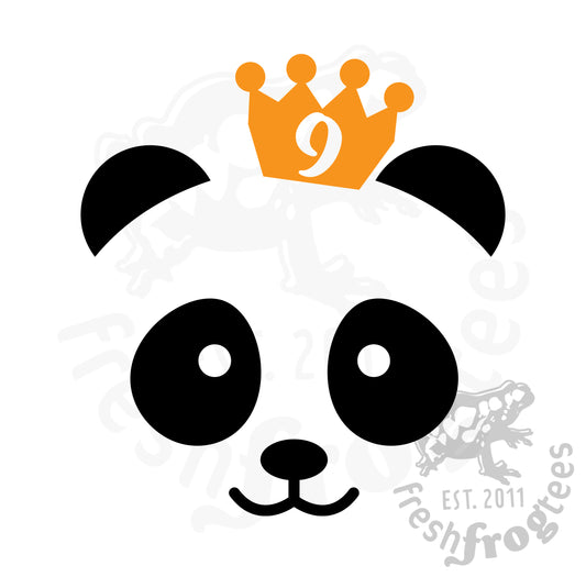 9th birthday panda SVG vector illustration Ninth