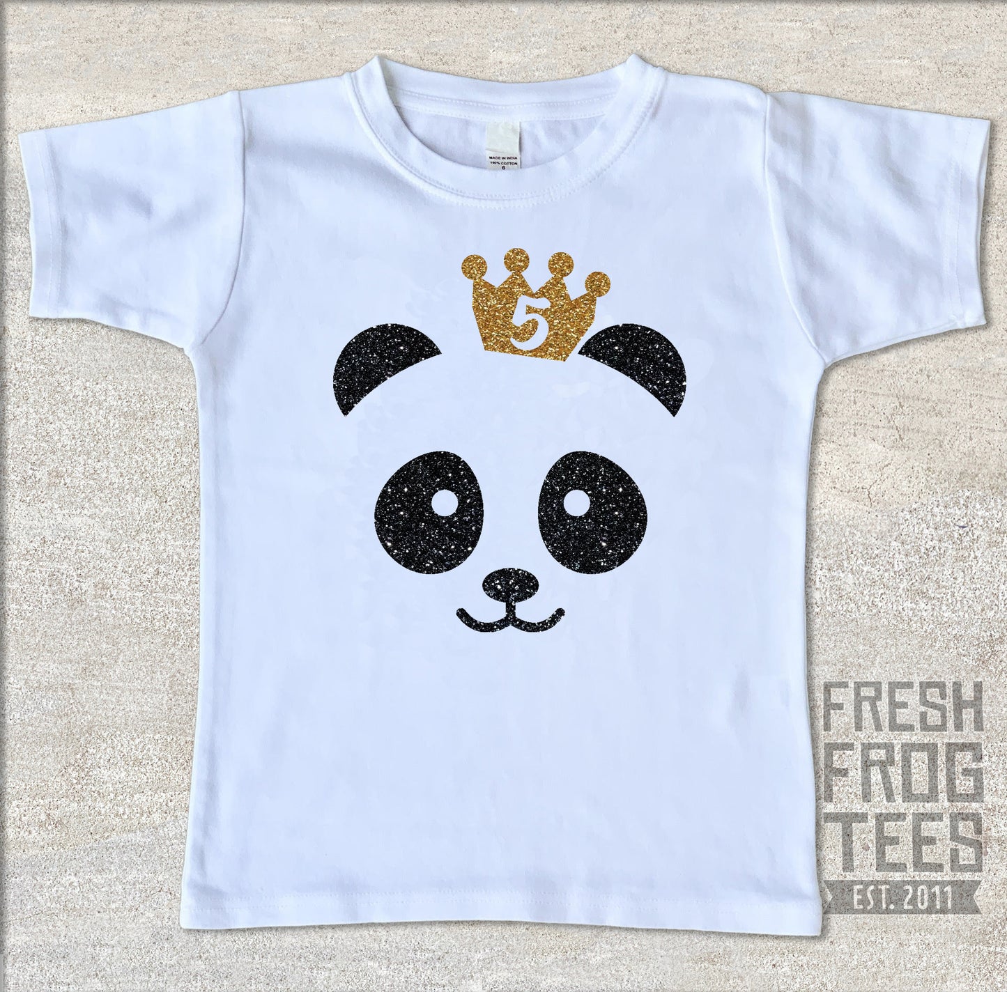 Glitter panda birthday shirt
