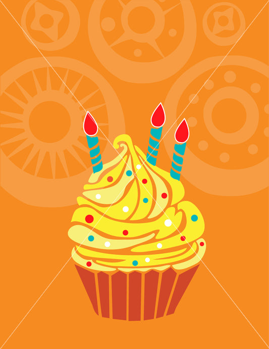 Cupcake greeting card vector illustration