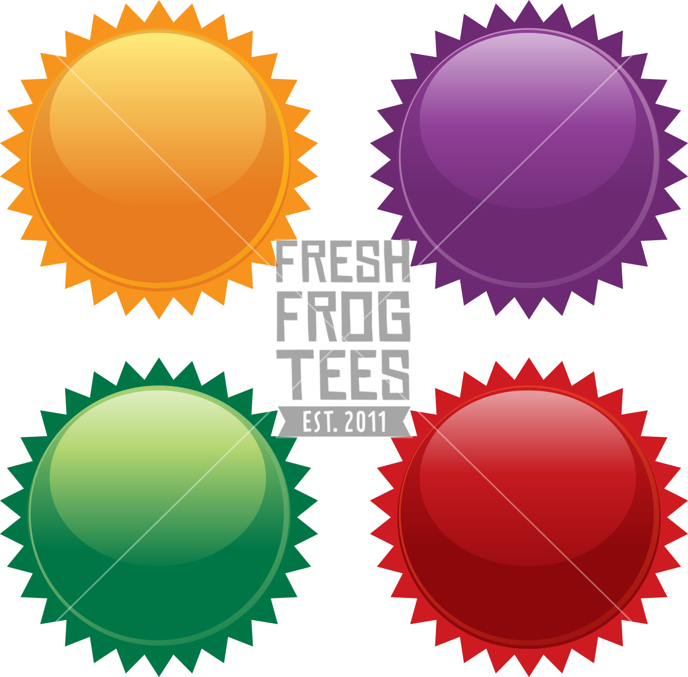 Gloss assorted burst label icons