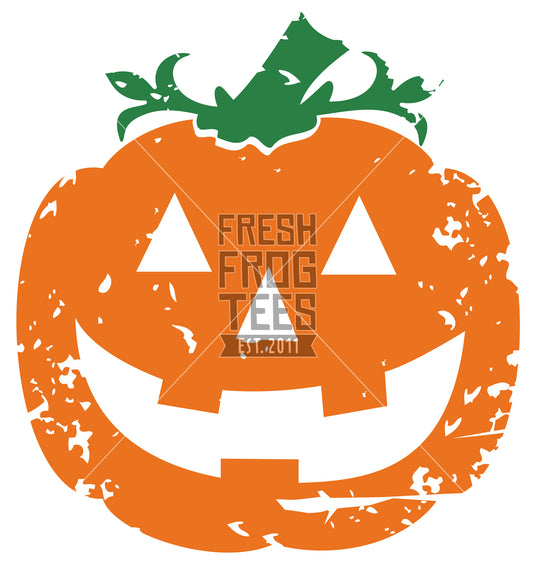 Grunge pumpkin face Halloween or Thanksgiving vector