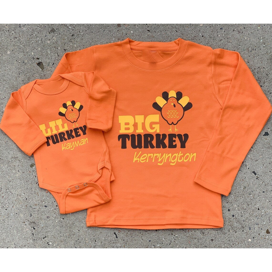 Thanksgiving Turkey matching BIG LIL sibling shirts for kids