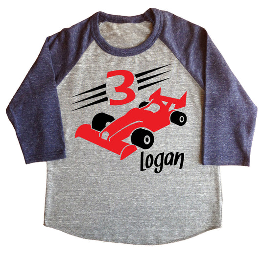 Race Car Birthday Raglan shirt