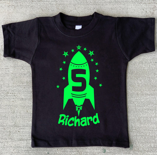 Rocket birthday shirt for boys