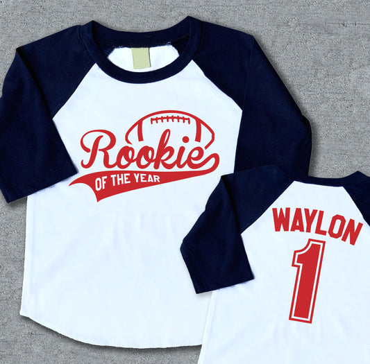 1st Birthday Rookie of the Year Personalized with Football