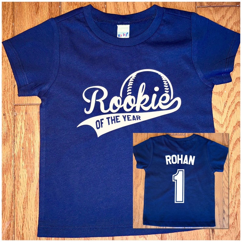 1st birthday Rookie of the Year Baseball shirt