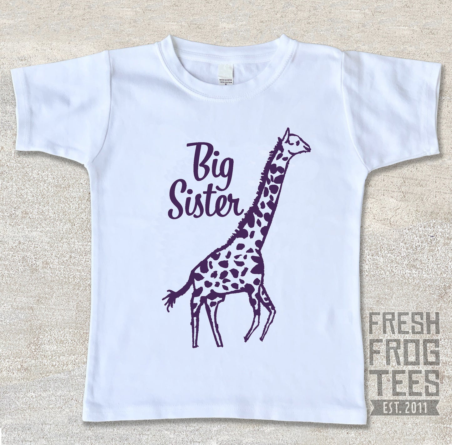 Giraffe big sister sibling shirt