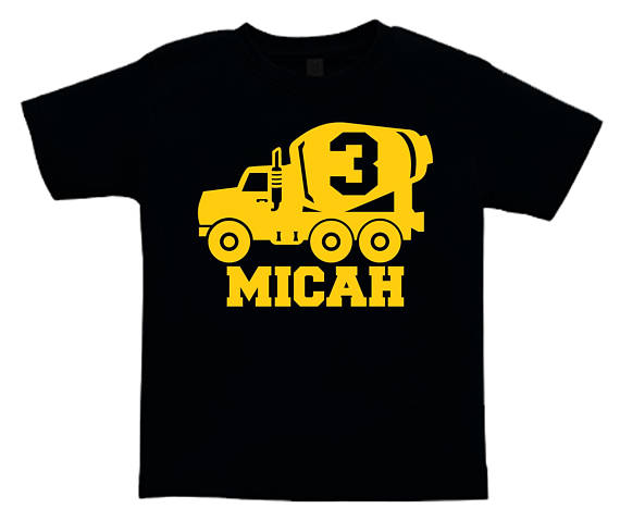 Cement mixer Truck Custom birthday tshirt