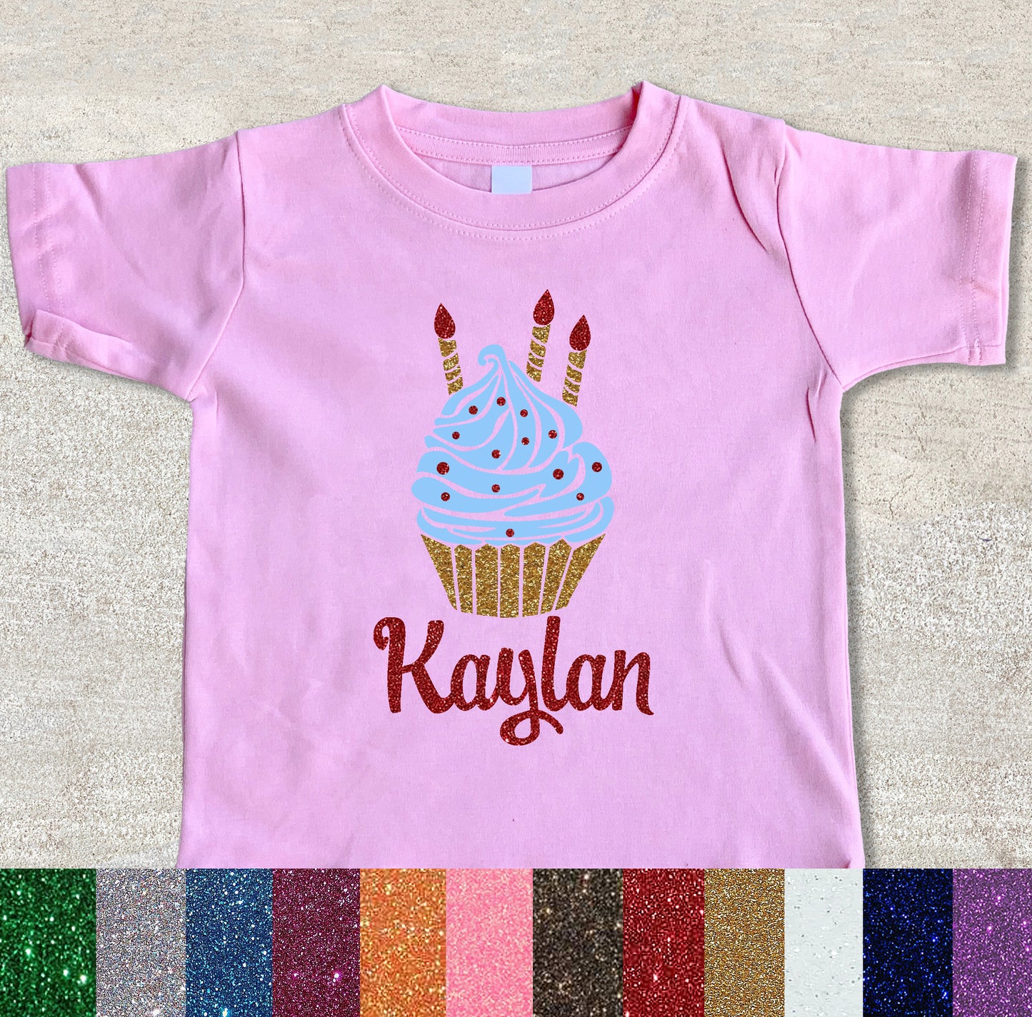 Cupcake birthday shirt personalized
