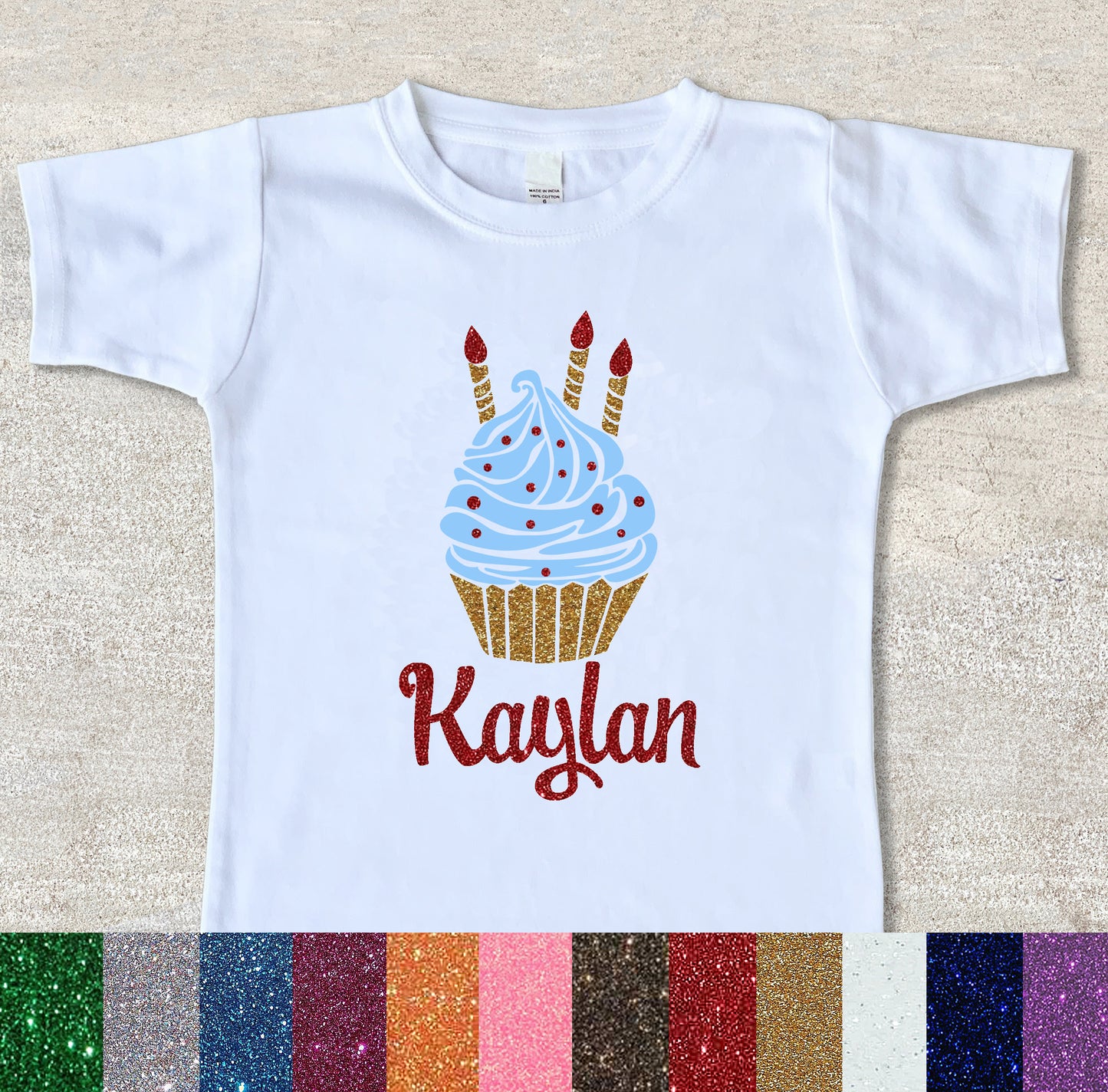 Cupcake birthday shirt personalized