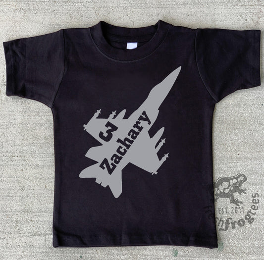 Fighter jet airplane birthday shirt