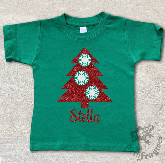 Glitter Custom Christmas Tree Holiday shirt