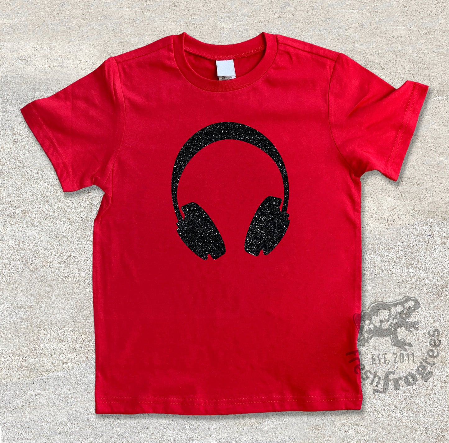 Glitter DJ headphones graphic tshirt
