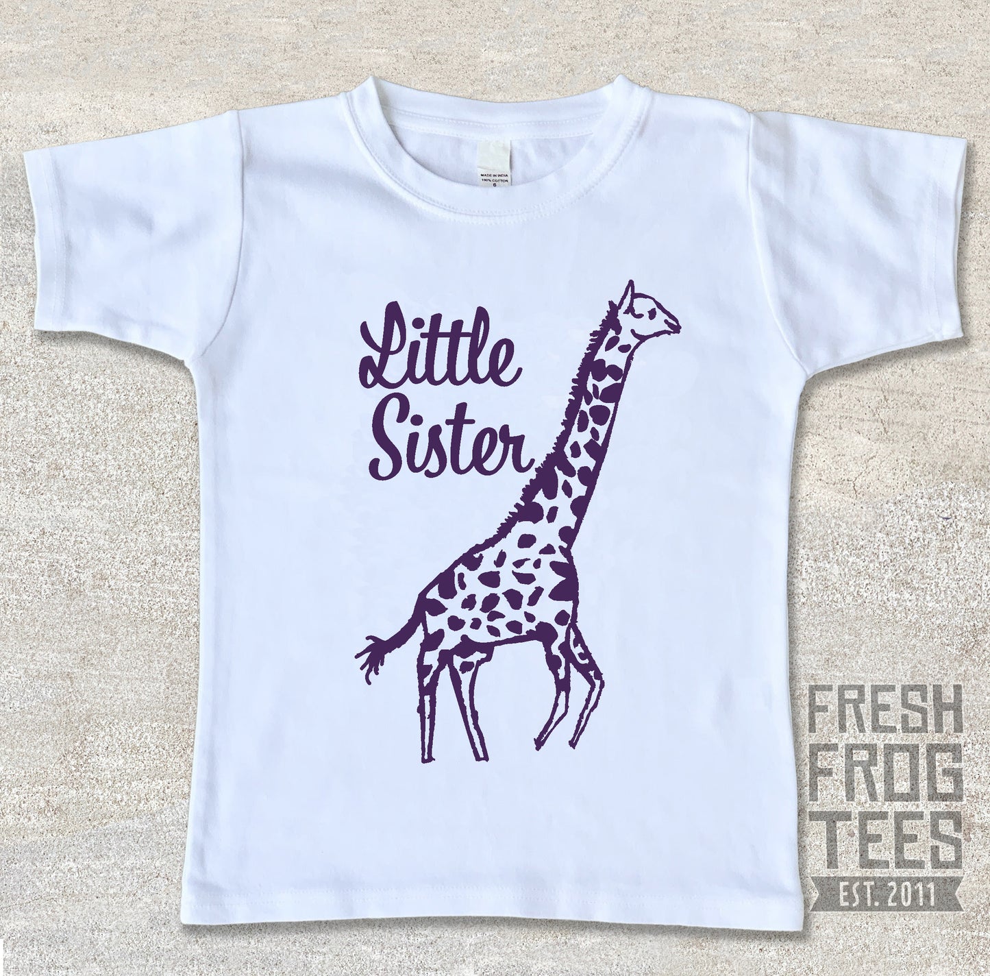 Giraffe little sister sibling shirt