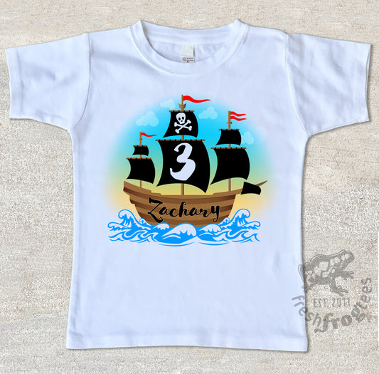 Pirate birthday shirt for boys custom personalized