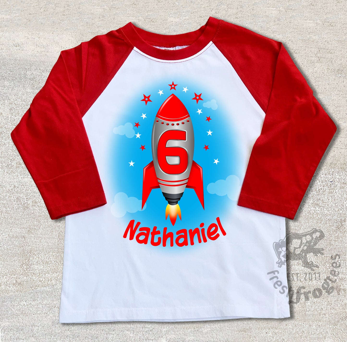 Rocket Birthday Shirt for boys raglan