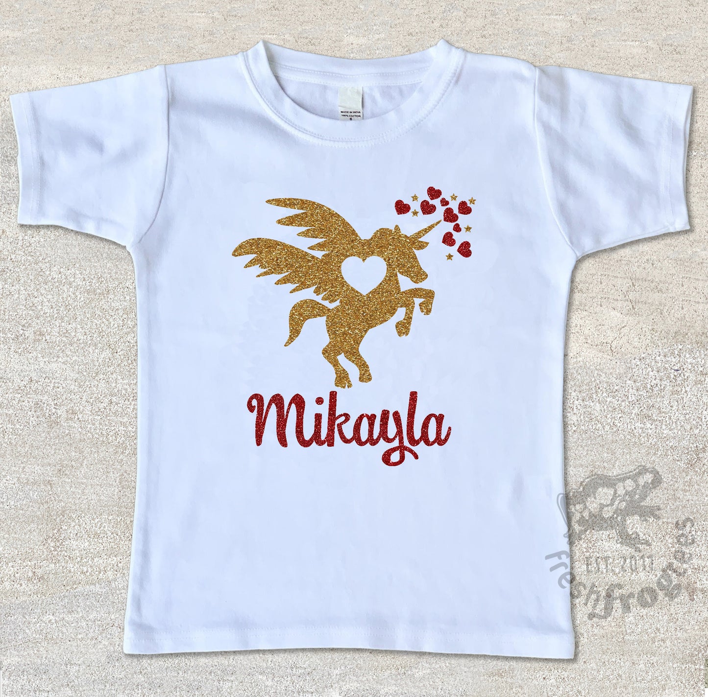 Glitter Unicorn valentine shirt for girls