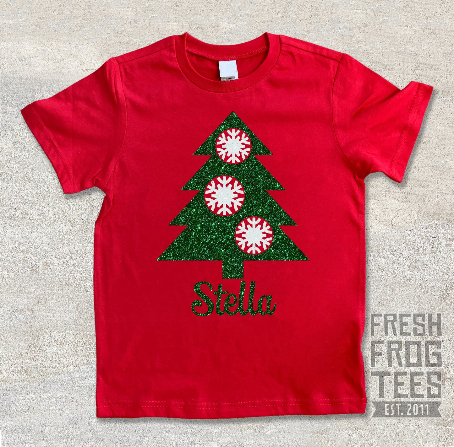 Personalized Christmas Tree Holiday tshirt