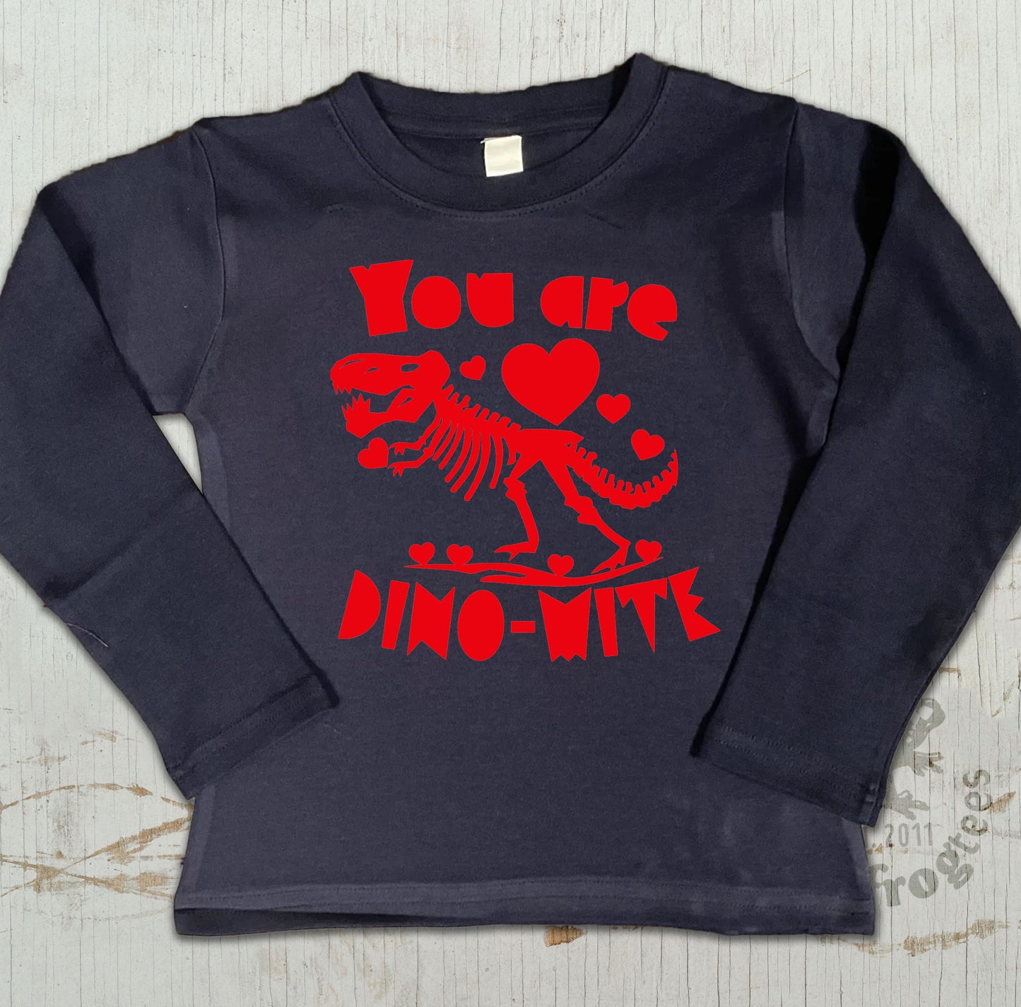 Valentines day dinosaur shirt, Toddler boys Adult Long Sleeve